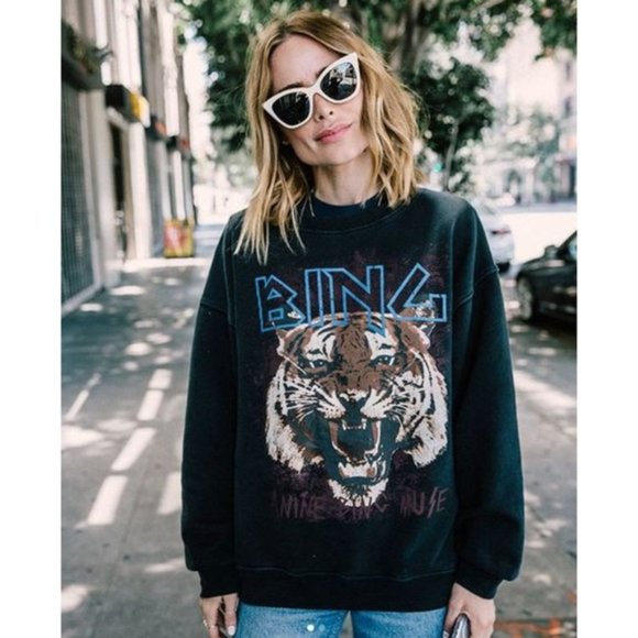 Anine Bing Large Tiger Crewneck Sweatshirt - Picture 8 of 9